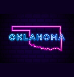 Oklahoma Us State Glowing Neon Lamp Sign