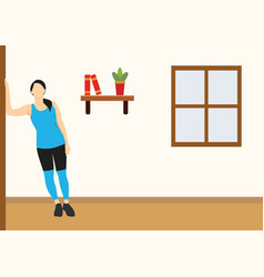 Image Of Woman Doing Workout Standing Si