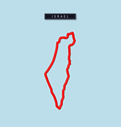 Israel Bold Outline Map