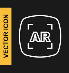 White Line Augmented Reality Ar Icon Isolated