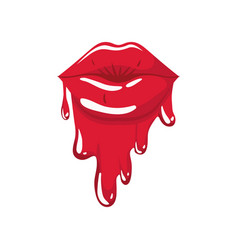 Female Lips Dripping Isolated Icon Royalty Free Vector Image