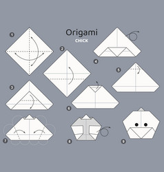 Origami Tutorial Scheme For Kids Chick