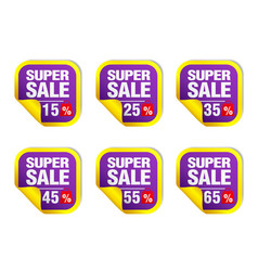 Violet Sale Stickers Set Sale 15 25 35 45 55 65