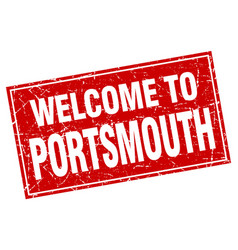 Portsmouth Red Square Grunge Welcome To Stamp