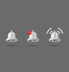 Silver Shining Notification Bell 3d Icons Clipart