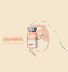 Hand Holding Medicine Vial With Vaccine Of Covid