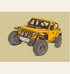 Off Road Vehicle Hand Drawn Clip Art