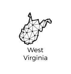 West Virginia State Map Polygonal Made Of Lines