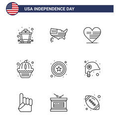 9 Usa Line Signs Independence Day Celebration