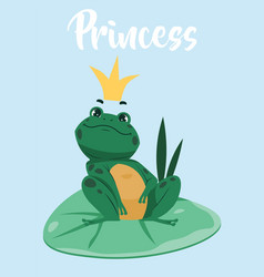 Frog Pose Green Froglet With Princess Crown