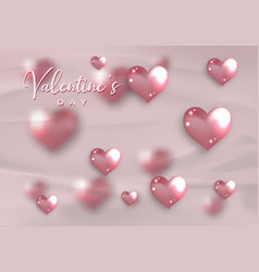 Happy Valentines Day Elegant Card 3d Glossy Hearts