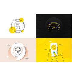 Minimal Set Of Car Alarm Clock And Winner Ribbon