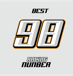 Racing Number Template 98