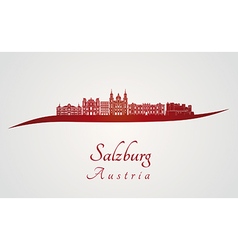 Salzburg Skyline In Red