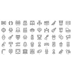 Set Of Thin Line Theatre Icons