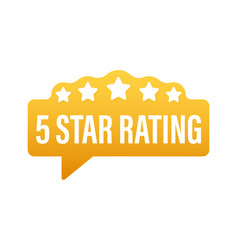 5 Star Rating Badge With Icons On White