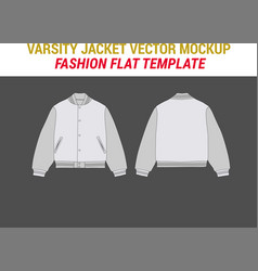 Letterman Jacket Flat Cad Mockup Bomber