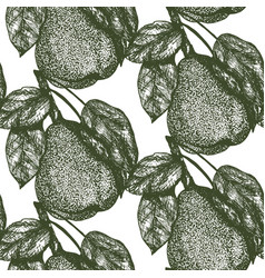 Macro Pear Fruit Seamless Pattern