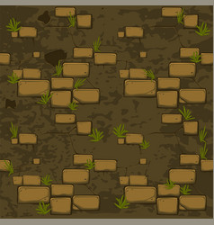 Seamless Texture Stone With Grass On Ground