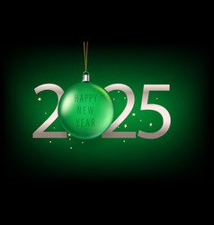 Happy New 2025 Year Card With Green Christmas