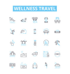 Wellness Travel Line Icons Set