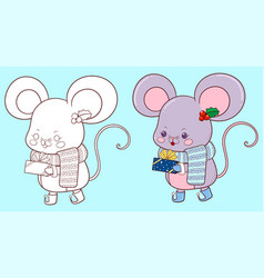 Little Mouse With Christmas Gift