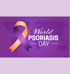 Purple World Psoriasis Day Background With World