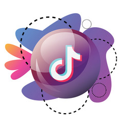 Round Tiktok App Logo Bubble With Purple Pink