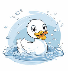 A Cute Little Duck Swimming In The Water