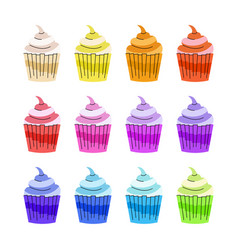 Colorful Cupcakes Icon Set