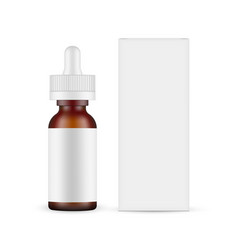 Frosted Amber Dropper Bottle Mockup With Box