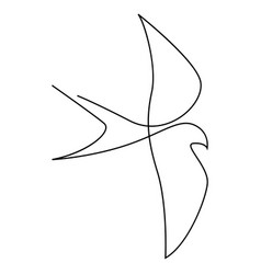 One Line Swallow Or Martlet Design Silhouette