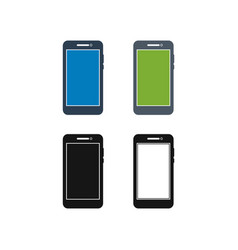 Smart Phone Icon Set Flat Style Eps