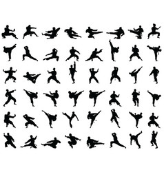 Black Karate Silhouettes