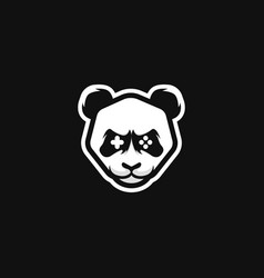 Hexagon Panda Head Logo Symbol Design