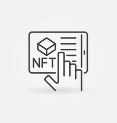 Nft On Tablet Screen And Hand Linear Online