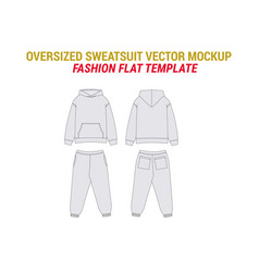 Oversized Sweatsuit Mockup Sketch Of Hoodie Flats