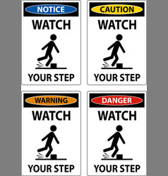 Watch Your Step Sign On White Background