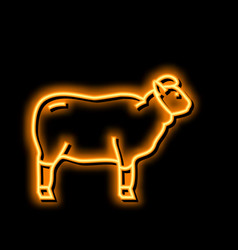 Wool Sheep Neon Glow Icon