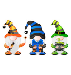 Cartoon Gnomes With The Candy Gift And Pot