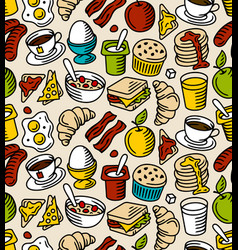 Continental Breakfast Seamless Pattern