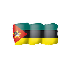 Mozambique Flag On A White