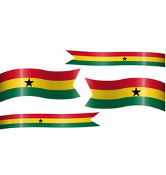 Set Of Flag Ribbon With Colors Ghana