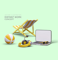 Distant Work Concept Free Schedule Alternation Of