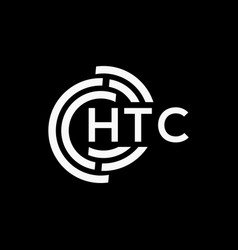 Htc Letter Logo Design On Black Background