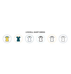 Lyocell Shirt Dress Icon In Filled Thin Line