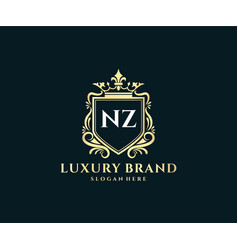 Nz Initial Letter Gold Calligraphic Feminine