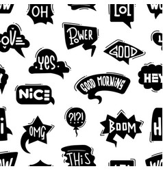 Speech Bubble Graffiti Seamless Pattern Hand