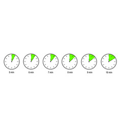 Timer Icons With 5 6 7 8 9 10 Minute Time