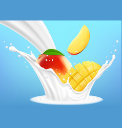 Mango And Milk Splash Fruit And Yogurt 3d